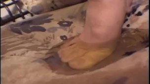 Japanese teen pees on the couch