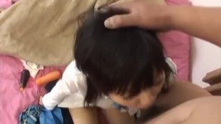 Sweet and innocent schoolgirl Minami Asakas pussy eaten