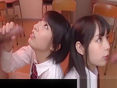 Two Jav Schoolgirls Do Deep Throat BJ And Cum Swallowing Plus Bukkake