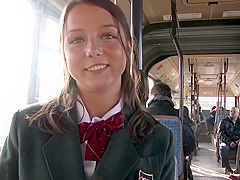 Young girl has anal sex on the public bus
