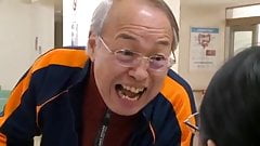 Japanese hot granpa with young girl