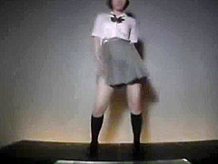japanese schoolgirl strip and dance on the stage