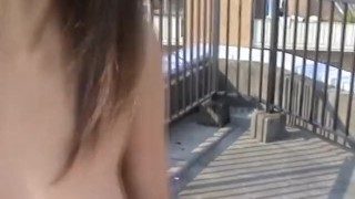 JAV amateur striptease rooftop blowjob Subtitles