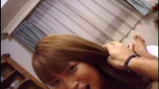 Naughty babe Hana Matsuzawa sucks a dick uncensored