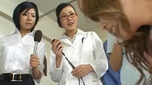 Asian wife is examining female workers 7