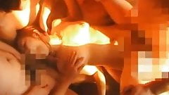 Chubby milf enjoys gang bang sex