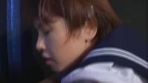 Hot asian teen sucking some cock