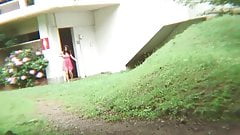 Hot babe gets fingered by a stranger in the park