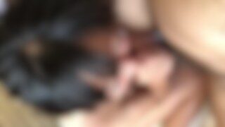 Personal shooting Amateur looks happy and delicious Sucking