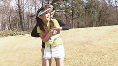 Sexy cute girls loves sucking her golf instructor’s cock