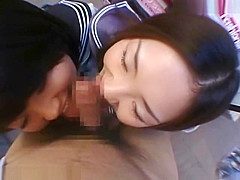 Two Asian Teen Sex Shop Blowjob