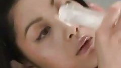 Beautiful  Young Japanese Girl Ice Cock Blowjob