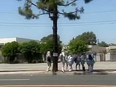 Blonde teen in the bus