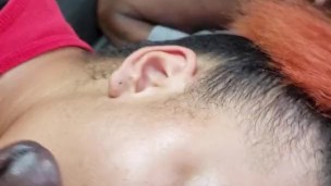 co-worker sucking dick red head wet mouth