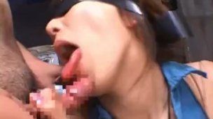 Cute Asian Shiho closes eyes and gets