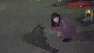 いつ誰が来てもおかしくない、コインパーキングで思いっきりおしっこさせた件　public pee