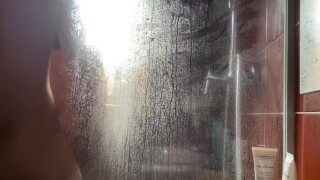 Fucks his Latina Japanese roommate at the shower – window open so neighbors can see