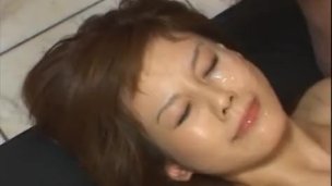 Hime Kamiya Asian chick enjoys bukkake