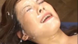 Hime Kamiya Asian teen in hard bukkake