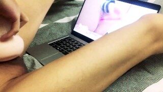 Hot Guy Jerking Off to his 18 yo hot japanese schoolgirl fans