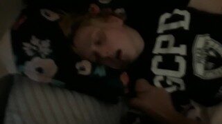 I came on her face while she is in bed (then she wakes up)