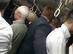 Japanese blonde AIKA groped in a public bus and abused in a public toilet