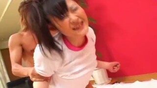 Japanese teen fucked through holes in her panties Uncensored