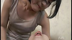 Nasty Japanese Lesbian Spits, Licks & Kisses Her GFs