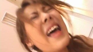 Sakurako legs spread wide as she takes a big cock deep in her twat