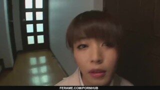 Teen Marika gives an asian pov blowjob and swallows cum