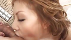 Akane Hotaru uses her mouth and pussy to devour a big cock