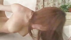 Busty Japanese schoolgirl gets her shaved pussy banged