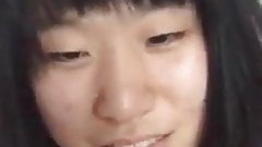 Cute Japanese girl Chiho shows her smelly pussy