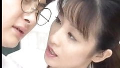 Cute Japanese student getting jacked-off by sexy teacher
