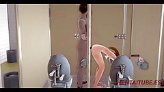 Evangelion Hentai – Asuka is Fucked in a Public Toilet