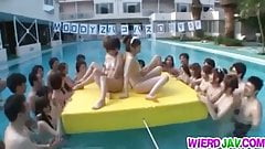 Group fuck with girls in uniform