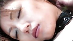 Hitomi Ikeno in fishnets has hairy slit fucked hard after