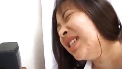 Japanese AV Model is fucked with dildo and boner in mouth an