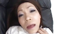 Japanese milf gets boner on hairy labia