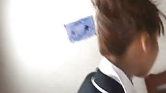 Japanese stewardess with collar over collar