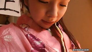Japanese wife, Ran Monbu is masturbating, uncensored
