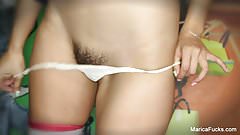 Marica strips off her costume and plays with herself