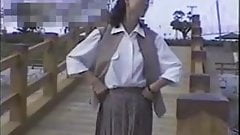 Mature woman exposing nude at museum M