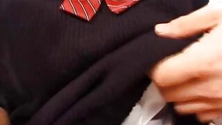 Nao Hirosue in uniform has a hairy cunt – More at hotajp.com