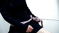 Sayuri Marui puts vibrator on hard penis before riding it