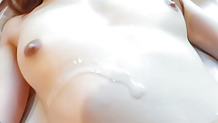 Sora feels amazing with big toys cracking her shaved twat