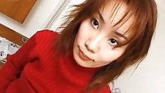 Yuki with hairy twat gets cum on face