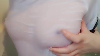 お風呂 体操服コスプレ 着衣 濡れ透け指オナニー スマホ 自撮り 素人 無 修正 美乳 全裸 色白 個人撮影 Japanese Uncensored