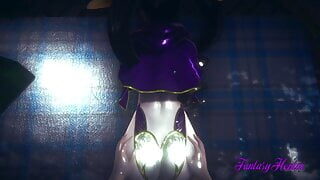 Genshin Impact Hentai – Mona Hard Sex Under the rain