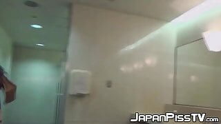 Hot peeing sessions with beautiful Japanese babes in public